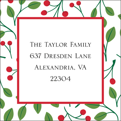 Red Berries Address Labels